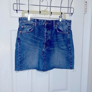 H&M’s distressed hem mini skirt